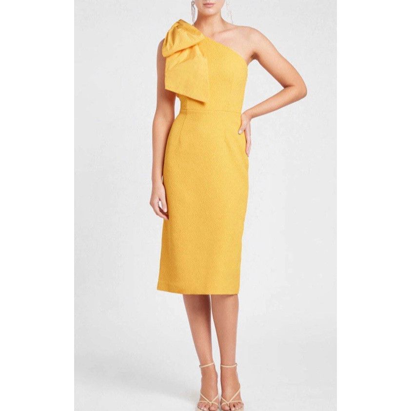 Rebecca Vallance Size 6 Calla Midi One Shoulder Dress Nwt